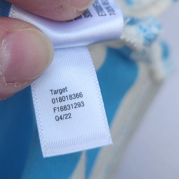 a new day Striped Cropped Crewneck T-Shirt Light Blue White NWT Boxy - Picture 13 of 13